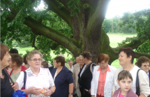 Czlonkowie Stowarzyszenia Nadzieja na tle Goluchowskiego parku 2010 rok