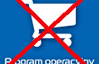 Przekreślony napis Program Operacyjny Pomoc Żywnościowa